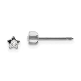 Inverness Stainless Steel Polished Crystal in Star Earrings